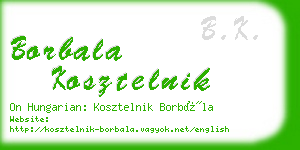 borbala kosztelnik business card
